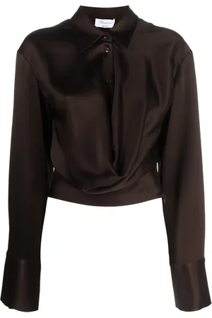 BLUMARINE Camisa corta de satén con botones