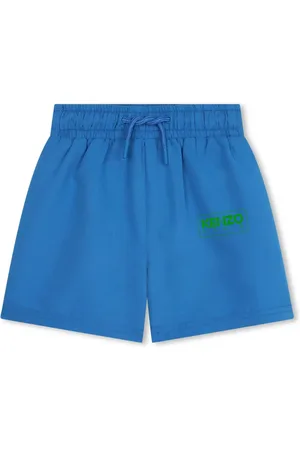 Kenzo Shorts de playa con cordones en la pretina y logo estampado