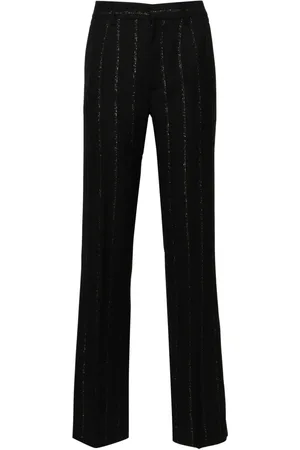 Alessandra Rich Pantalones con rayas diplomáticas estampadas de lurex