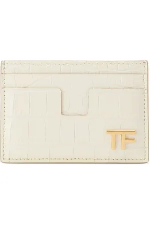 Tom Ford Tarjetero con efecto de piel de cocodrilo y placa de logo