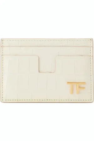 Tom Ford Tarjetero con efecto de piel de cocodrilo y placa de logo