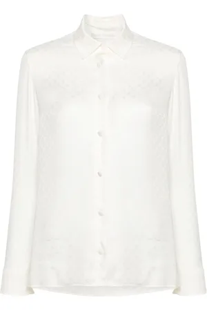 Palm Angels Camisa de seda con monograma en jacquard