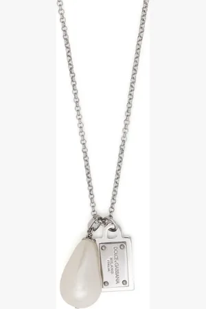 Dolce & Gabbana Collar con dije de perla y placa del logo