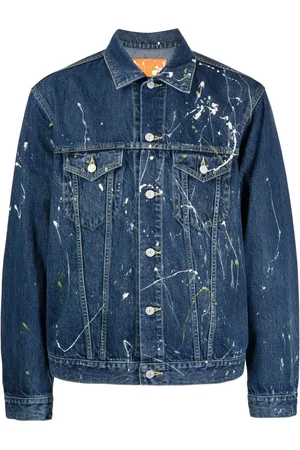 YOHJI YAMAMOTO Chamarra de mezclilla con salpicaduras de pintura