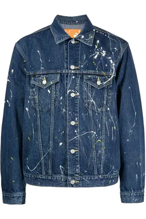 YOHJI YAMAMOTO Chamarra de mezclilla con salpicaduras de pintura