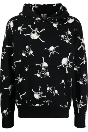 SAINT MXXXXXX Hoodie con calavera estampada