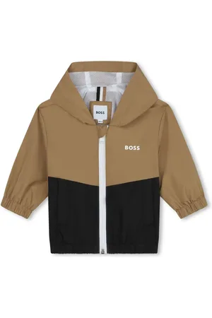 HUGO BOSS Chamarra rompevientos con capucha y logo estampado