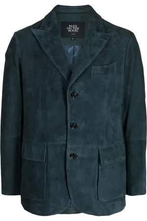MAN ON THE BOON. Blazer de gamuza con botones