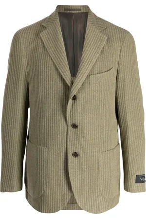 MAN ON THE BOON. Blazer tejido de canalé con botones