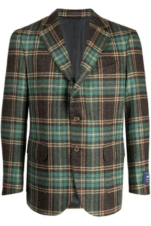 MAN ON THE BOON. Blazer con motivo de cuadros