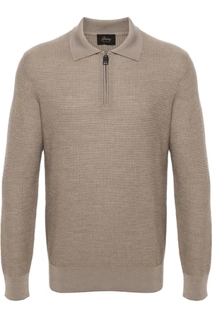 BRIONI Playera tipo polo manga larga con botones
