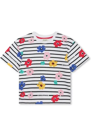 Sonia Rykiel Enfant Playera con estampado floral y rayas