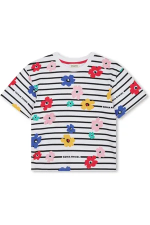 Sonia Rykiel Enfant Playera con estampado floral y rayas