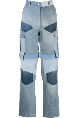 SRVC Jeans cargo con diseño recto y tiro alto