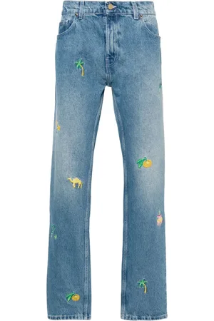 Casablanca Jeans rectos con diseño bordado