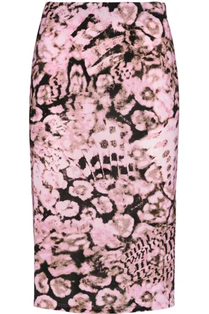 Pinko Falda de cintura alta con estampado floral