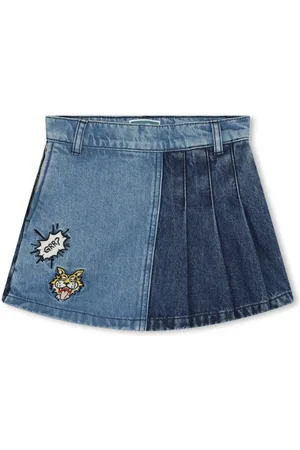 Kenzo Skorts de mezclilla con bordado tigre