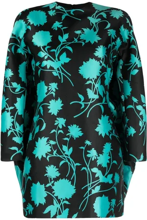 VERSACE Vestido corto con estampado Floral Silhouette