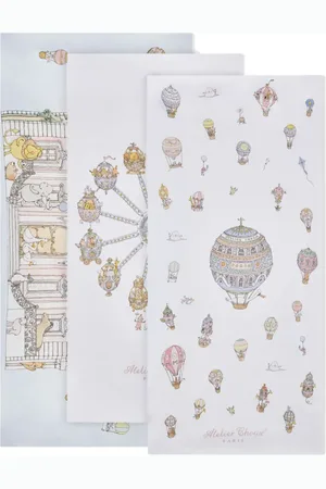 Atelier Choux Pack de tres mantas con estampado de ilustración