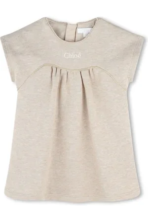 Chloé Vestido de corte imperio con logo bordado