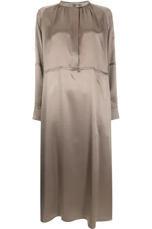 Gloria Coelho Vestido midi de seda manga larga