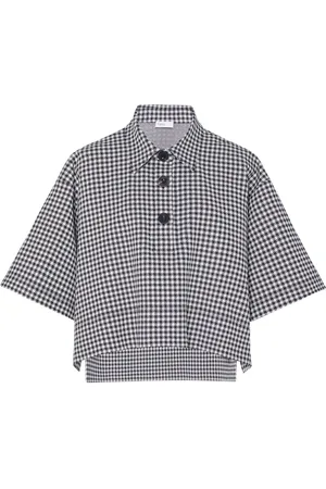 ROSETTA GETTY Playera tipo polo corta a cuadros gingham