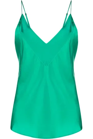 FORTE FORTE Top de seda satinado con cuello en V