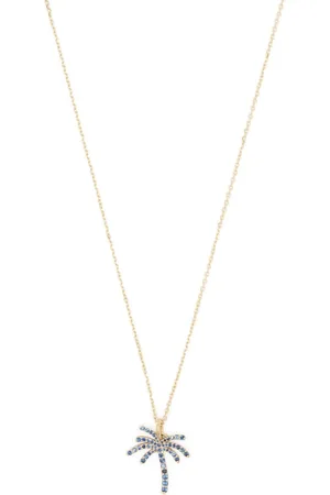 MAOR Collar Paradisa en oro amarillo de 18kt con dije de zafiro