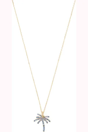 MAOR Collar Paradisa en oro amarillo de 18kt con dije de zafiro
