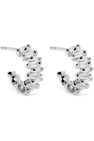 Suzanne Kalan Arracadas en oro blanco de 18kt con diamantes