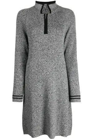 tout a coup Vestido corto manga larga con cuello de tortuga