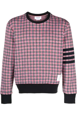 Thom Browne Sudadera con cuello redondo y motivo de cuadros en jacquard