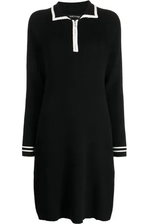 tout a coup Vestido estilo playera tipo polo con ribete de rayas