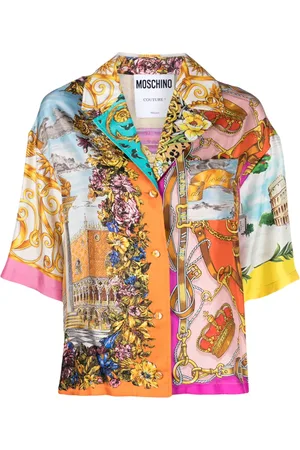 Moschino Camisa de seda con estampado gráfico
