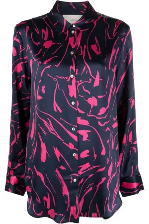 ASCENO Camisa de seda estilo pijama London