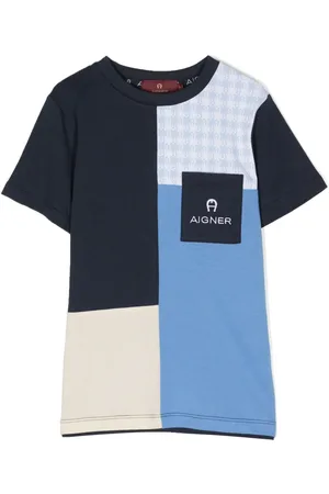Aigner Playera con logo bordado y diseño color block