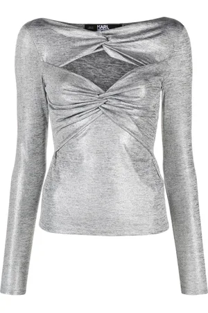 Karl Lagerfeld Playera con abertuas y detalle retorcido