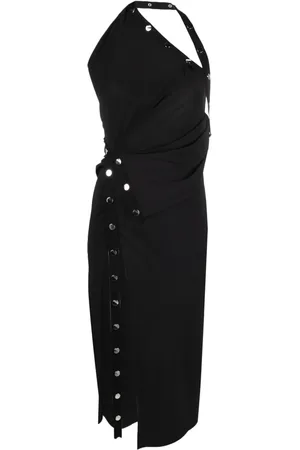 The Attico Vestido midi con diseñoi asimétrico y hombro descubierto