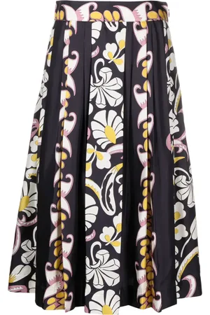 Tory Burch Falda de seda plisada con estampado floral