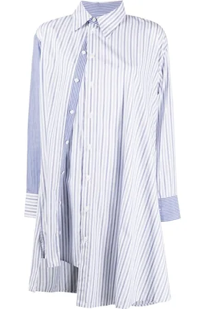YOHJI YAMAMOTO Camisa asimétrica con motivo de rayas diplomáticas