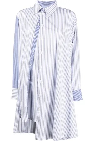 YOHJI YAMAMOTO Camisa asimétrica con motivo de rayas diplomáticas