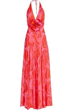 Silvia Tcherassi Vestido largo Tawny con cuello halter