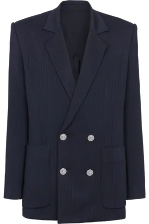 Balmain Blazer con monograma y doble botonadura