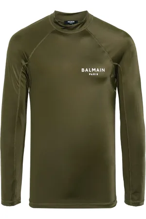 Balmain Playera manga larga con logo estampado