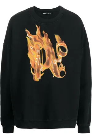 Palm Angels Sudadera Burning con monograma estampado