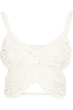 BLUMARINE Camiseta corta con mariposas