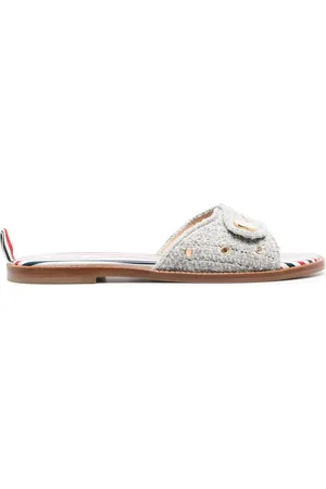 Thom Browne Sandalias de tweed con botones en relieve