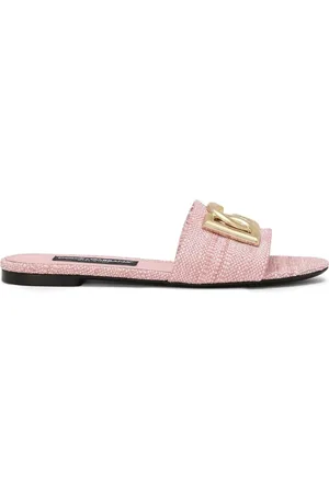 Dolce & Gabbana Flip flops de rafia con logo DG