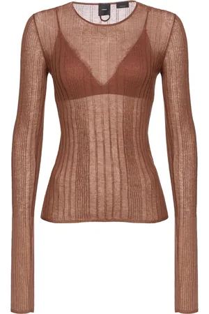 Pinko Top semitransparente manga larga