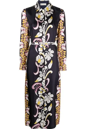 Tory Burch Vestido camisero de seda con estampado floral
